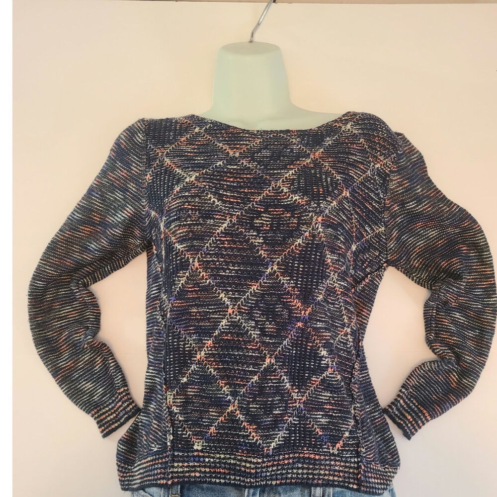 Carol Rose Blue Multi-color Small sweater